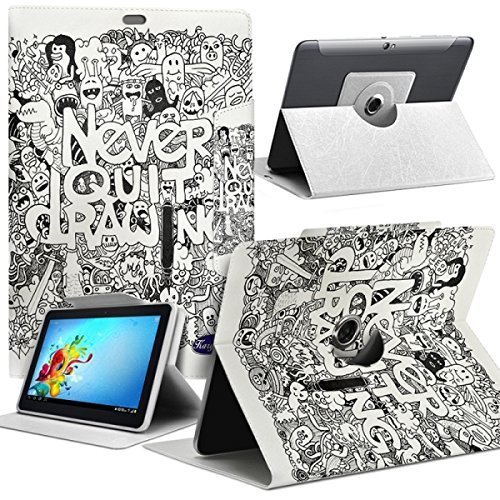 Seluxion Schutzhülle Schutz- und horizontalem Ständer mit Motiv MV10 Universal L für Tablet Danew dslide 1013qc von KARYLAX