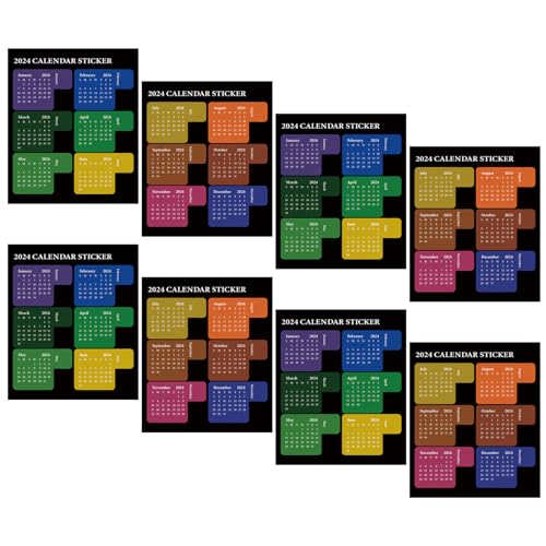2024 Kalender-Index-Etiketten, bunt, monatliche Etiketten, selbstklebende Index-Aufkleber für Planer, Tagebuch, Notizbuch, selbstklebende Aufkleber für Planer von KASFDBMO