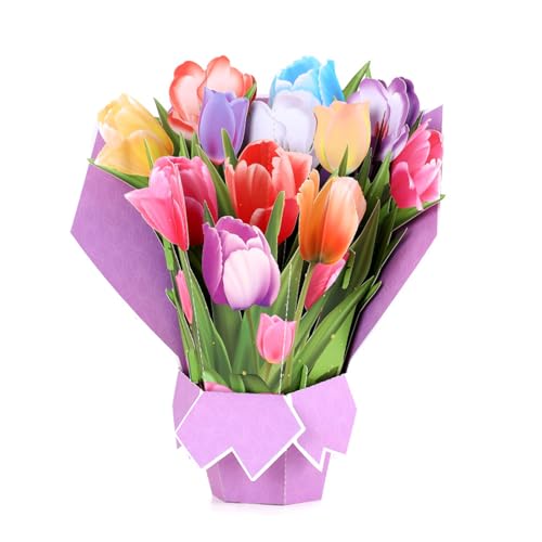 Blumen-Popup-Karten Blumensträuße 3D-Popup-Grußkarten mit leeren Notizkarten und Umschlag für Muttertag Geburtstag Blumen-Popup-Karten von KASFDBMO