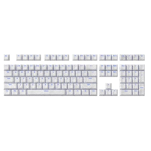 KASFDBMO 108Keys Original Höhe Tastenkappen Line-Tastenkappen-Set Frontdruck Hintergrundbeleuchtung Tastenkappen für mechanische Tastaturen von KASFDBMO