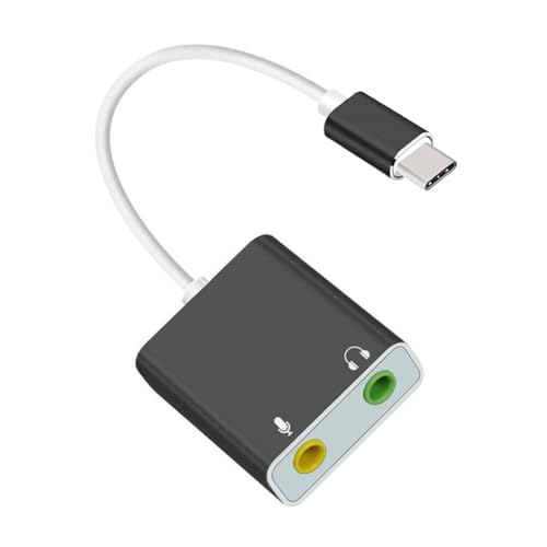KASFDBMO USB-Soundkarten-Adapter, externer Soundadapter, Stereo-Soundkartenkonverter, 3,5 mm AUX-Mikrofone für Laptops und Desktops von KASFDBMO