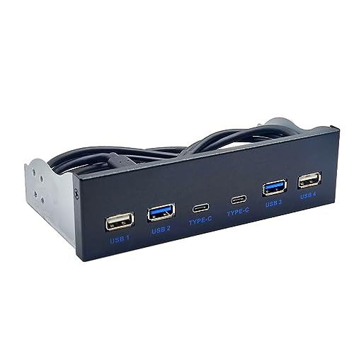 USB-Frontplatte für Desktop-5,25-Zoll-CD-ROM-Schacht, USB 3.0/3.2, 19-polig, USB 2.0, 9-polig auf 2 x USB + 2 x USB 3.0 + 2 x 2.0 USB-Frontplatte für Desktop-5,25-Zoll-CD-ROM-Schacht, USB 3.0/3.2, 19-polig, USB 2.0, 9-polig auf 2 x USB + 2 x USB 3.0 + 2 x 2.0 von KASFDBMO