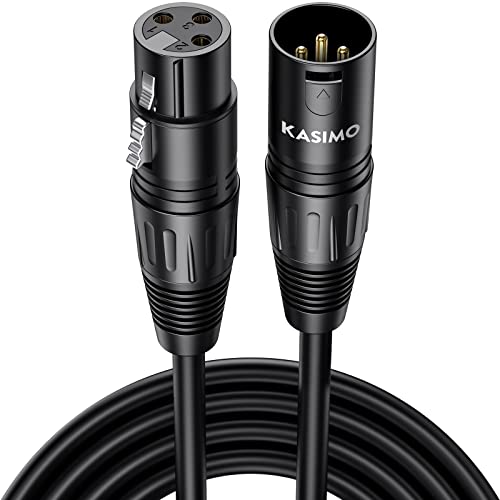 KASIMO Mikrofonkabel 5m XLR Stecker auf XLR Buchse, 3-poliges XLR Kabel für Mikrofon, Verstärker, Mischpult, Lautsprecher, dmx kabel von KASIMO