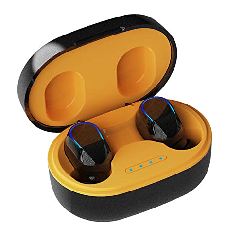 KASSPO Bluetooth Kopfhörer in Ear mit 2023 Kopfhörer Kabellos In-Ear kopfhörer Bluetooth mit Mic,Hi-Fi Stereo,25 Stunden,Tastesteuerung für Arbeit und Reisen, gelb7 von KASSPO