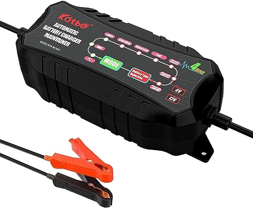 Batterie Ladegerät Kfz Autobatterie 12V, Katbo 4A KFZ Batterieladegerät Auto Vollautomatisches Intelligentes Geeignet, Auto Motorrad batterieladegerät von KATBO