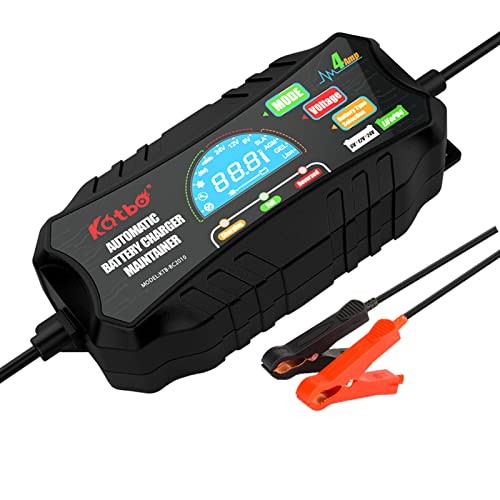 Ladegerät Autobatterie 12V 24V KFZ Batterieladegerät Vollautomatisches LCD-Bildschirm Vollautomatisches Ladegerät für Auto Motorrad batterieladegerät von KATBO