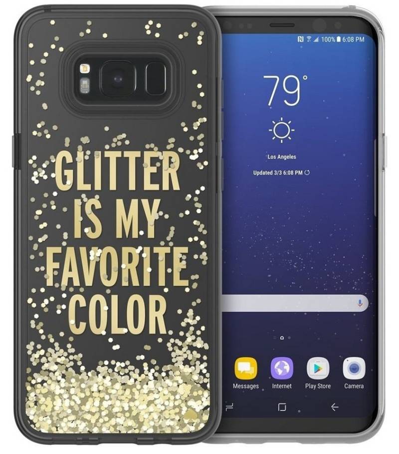 KATE SPADE NEW YORK Smartphone-Hülle Kate Spade New York Liquid Glitter Cover Case Schutz-Hülle Bag Schneekugel Flüssig Glitzer für Samsung Galaxy S8 / S8 Plus S8+ 15,75 cm (6,2 Zoll), Flüssiger Glizer mit Schneekugel-Effekt von KATE SPADE NEW YORK