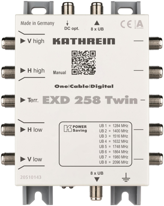 KATH Einkabel-Multischalter EXD 258 Twin 5-862 u.950-2150MHz Durchgang KATH Einkabel-Multischalter EXD 258 Twin 5-862 u.950-2150MHz Durchgang von KATHREIN Digital Systems GmbH