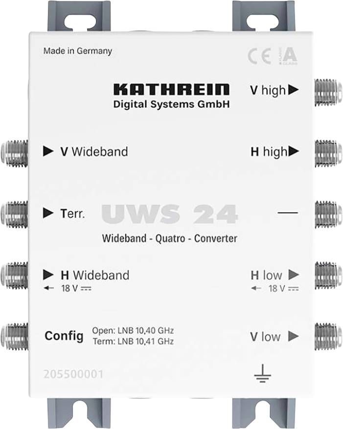KATH Konverter für zwei UWS 24 Widebandsignale auf vier Sat-ZF-Ebenen KATH Konverter für zwei UWS 24 Widebandsignale auf vier Sat-ZF-Ebenen von KATHREIN Digital Systems GmbH