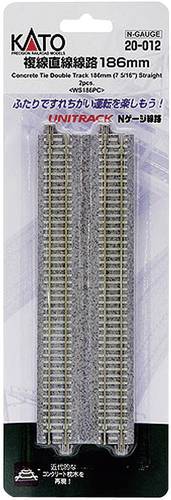 KATO 7078020 N Unitrack Doppelgleis, gerade 186mm 2St. von KATO