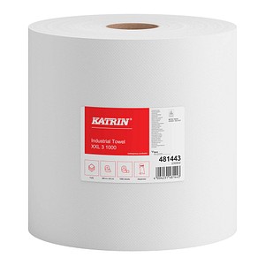 KATRIN Putztuchrolle Basic XXL 3 1000 3-lagig weiß, 1000 Blätter von KATRIN