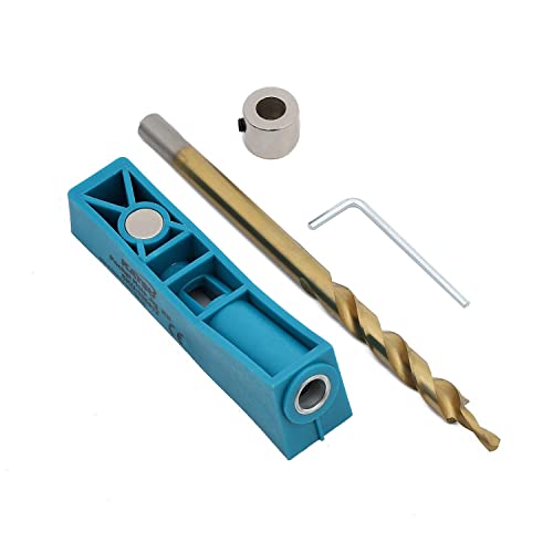 KATSU Taschenloch Bohrschablone Bohrlehre Pocket Hole Jig Mini mit Stufenbohrer und Tiefenkragen, Holzbearbeitungs Bohrführungs Positionierlocher Lokator 105412 von KATSU Tools