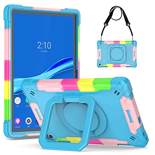 KATUMO Hülle für Lenovo Tab M10 3rd Gen 10,1 Zoll 2022 TB328 Stoßfeste Robuste Tragbare mit 360° Drehbarem Ständer Cover Case mit Schultergurt für Lenovo M10 (3. Generation) 25,7 cm 10.1" von KATUMO
