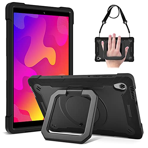 KATUMO Hülle für Lenovo Tab M10 HD 10,1 Zoll 2rd gen TB-X306F X306X,Stoßfeste Robuste Tragbare mit 360° Drehbarem Ständer für Lenovo Tablet M10 HD 10.1'' Cover Case mit Schultergurt,Schwarz von KATUMO