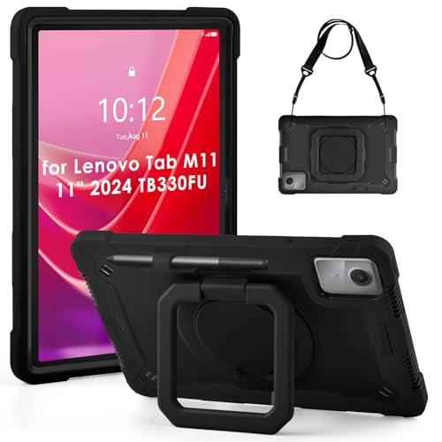 KATUMO Hülle für Lenovo Tab M11 11 Zoll 2023 TB-330FU/TB-331FC,Stoßfeste Robuste Tragbare mit 360° Drehbarem Ständer für Lenovo Tablet M11 Kinder Schutzhülle Cover Case mit Schultergurt von KATUMO
