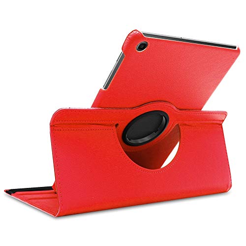 KATUMO Hülle für Samsung Galaxy Tab A 10.1 2019 (SM-T510/T515) Ultra Dünn Smart Cover Schutzhülle Leder Flip Case Rotating für Samsung Tablet 10,1" 2019, Rot von KATUMO