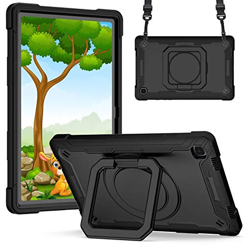 KATUMO Hülle für Samsung Galaxy Tab A7 10.4 Zoll 2020,Cover Case Stoßfeste Robuste Tragbare mit 360° Drehbarem Ständer für Samsung Tab A7 10.4" 2020 SM-T500 mit Schultergurt von KATUMO