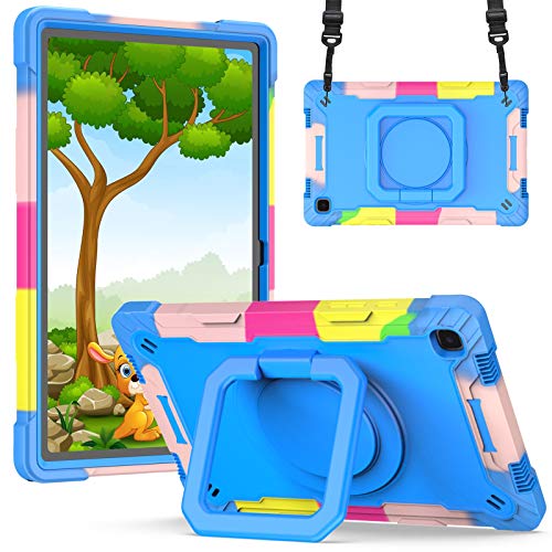 KATUMO Hülle für Samsung Galaxy Tab A7 10.4 Zoll 2020,Cover Case Stoßfeste Robuste Tragbare mit 360° Drehbarem Ständer für Samsung Tab A7 10.4" 2020 SM-T500 mit Schultergurt von KATUMO