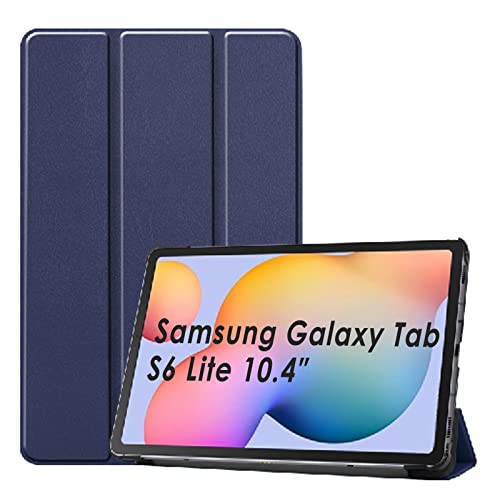 KATUMO Hülle für Samsung Galaxy Tab S6 Lite 10.4" 2022/2020 (SM-P610/P613/P615/P619) Dünn Leicht Schutzhülle Ledertasche mit 360° Drehbar Ständer Auto Schlaf/Wach Smart Cover Case (Dunkelblau 2) von KATUMO