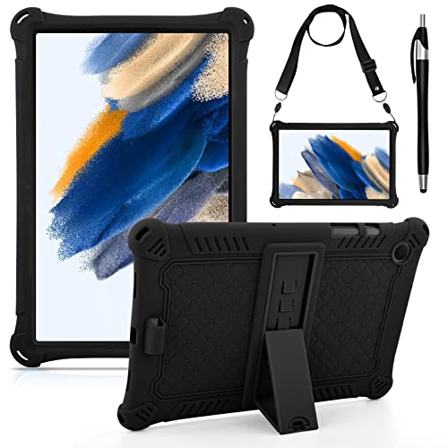 KATUMO Kinder Hülle für Samsung Galaxy Tab A8 10.5 Zoll SMX200 Schutzhülle Silikon mit Schultergurt und Stylus Pen Bumper Wasserdicht Stoßfest Kinderfreundliche Bunt Cover Case für Samsung Tab A8 von KATUMO