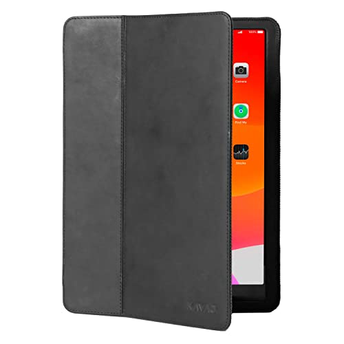 KAVAJ Hülle für iPad 9.7 Zoll (6.Generation 2018, 5.Generation 2017, iPad Air 2, iPad Air) Premium Leder Schutzhülle Case Cover, Schwarz von KAVAJ