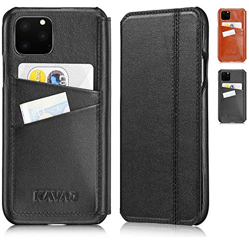 KAVAJ Hülle geeignet für Apple iPhone 11 Pro Max 6.5" Leder - Dallas - Schwarz Handyhülle Case Lederhülle mit Kartenfach von KAVAJ