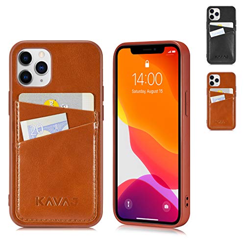 KAVAJ Hülle geeignet für Apple iPhone 12 Pro Max 6.7" Leder - Tokyo - Cognac Braun Handyhülle Case Lederhülle mit Kartenfach von KAVAJ
