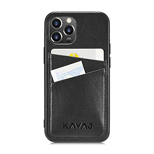 KAVAJ Hülle geeignet für Apple iPhone 13 Pro 6.1" Leder - Tokyo - Schwarz Handyhülle Case Lederhülle mit Kartenfach von KAVAJ
