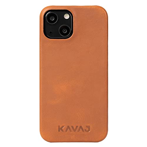 KAVAJ Lederhülle für iPhone 13 Mini Boston Cognac-Braun, Smartphone Hülle, echtes Leder, ultradünne leichte Hülle, Smartphone-Schutzhülle von KAVAJ
