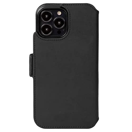 KAVAJ Tasche für iPhone 13 Pro Phoenix Schwarz Leder Handyhülle |Klapphülle von KAVAJ
