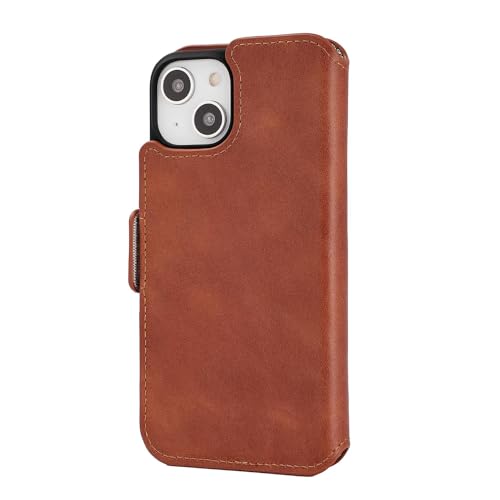 KAVAJ Tasche für iPhone 15 Phoenix Cognac Leder Handyhülle, Klapphülle von KAVAJ