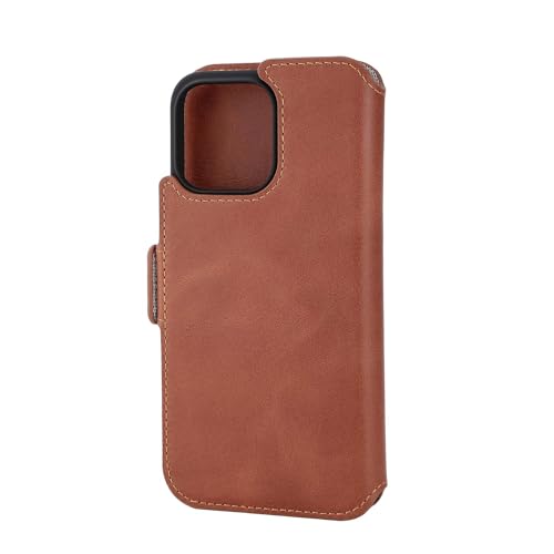 KAVAJ Tasche für iPhone 15 Pro Max Phoenix Cognac Leder Handyhülle, Klapphülle von KAVAJ