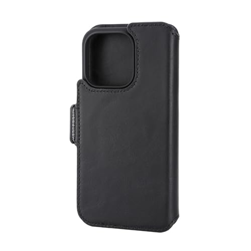 KAVAJ Tasche für iPhone 15 Pro Phoenix Schwarz Leder Handyhülle Klapphülle von KAVAJ