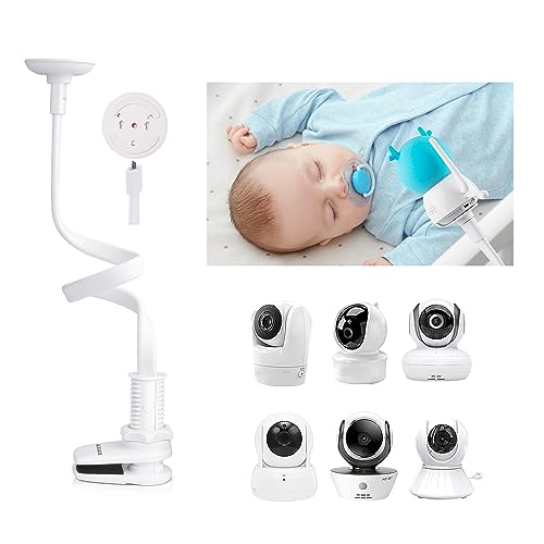 KAWA Babyphone Halter, Universal Babyphone Halterung für Krippe, Flexible Babyphone Halter, Kompatibel für alle 1/4 Dreifach Loch Babyphone Kamera, ohne Werkzeug oder Wandschaden von KAWA