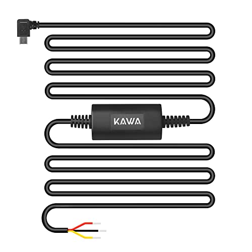 KAWA Dashcam Auto Hardwire Kit, Micro USB 11ft Hard Wire Kit für Dashcam, konvertiert 12V-24V, 24H Parking Monitor Modus, Unterspannungsschutz. Kompatibel mit D5 D6. von KAWA