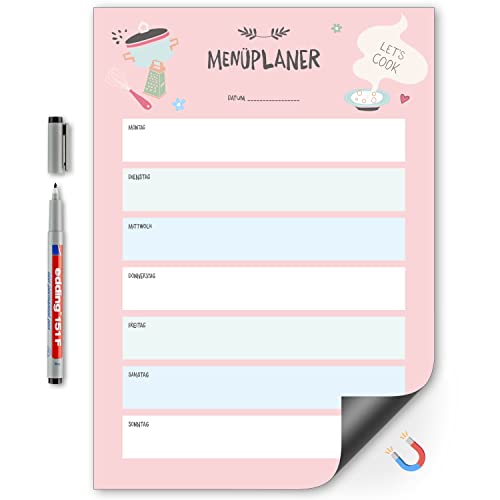 KAWAI-KAMI Menüplaner magnetisch, mit Stift, DIN-A4, Essensplaner und Wochenplaner, Speiseplan für eine ganze Woche. Für Familie, WG und Diät. Meal Planner und Menüplan für Kühlschrank KAWAI-KAMI Menüplaner magnetisch, mit Stift, DIN-A4, Essensplaner und Wochenplaner, Speiseplan für eine ganze Woche. Für Familie, WG und Diät. Meal Planner und Menüplan für Kühlschrank von KAWAI-KAMI