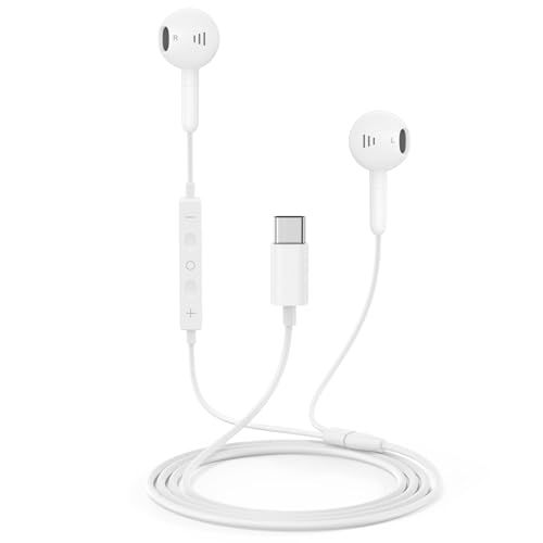 Kopfhörer mit Kabel USB C, In-Ear Kopfhörer Typ C HiFi Stereo Ohrhörer Kabelgebundene mit Mikrofon und Lautstärkeregler Kompatibel für iPhone 15/16 Plus Pro Max, Samsung S24 S23 S22 S21 Ultra, Google Kopfhörer mit Kabel USB C, In-Ear Kopfhörer Typ C HiFi Stereo Ohrhörer Kabelgebundene mit Mikrofon und Lautstärkeregler Kompatibel für iPhone 15/16 Plus Pro Max, Samsung S24 S23 S22 S21 Ultra, Google von KAXIFEI