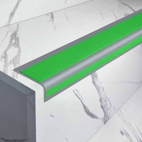 L-förmige PVC Treppenkantenprofil, Selbstklebend Winkelprofil, Flexible Gummi Rutschfeste Treppenkante, Vinyl-Kantenstreifen Für Den Innen- Und Außenbereich(Green,10x4x200cm) von KAXLDHH