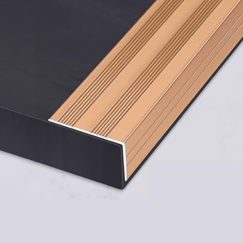 L-förmige Treppenkantenprofil, Selbstklebend Flexible PVC-winkelprofil, Gummi Rutschfeste Treppenkante, Vinyl-Kantenstreifen Für Den Innen- Und Außenbereich(Gold,4x2x90cm) von KAXLDHH