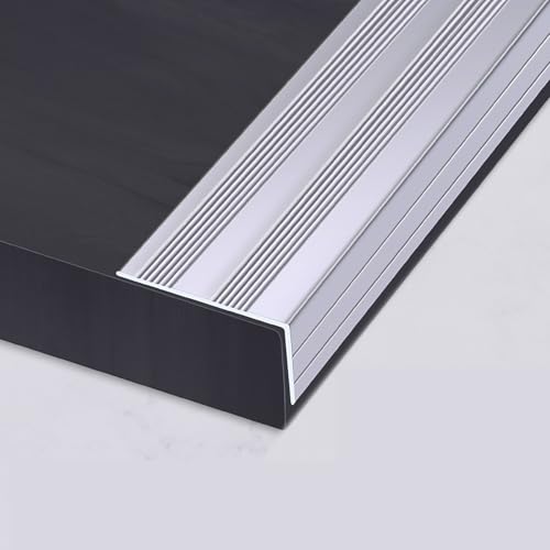 L-förmige Treppenkantenprofil, Selbstklebend Flexible PVC-winkelprofil, Gummi Rutschfeste Treppenkante, Vinyl-Kantenstreifen Für Den Innen- Und Außenbereich(Silver,4x3x90cm) von KAXLDHH