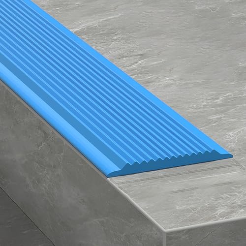 Rutschfester Winkelprofil, Flexible Gummi-Treppenkantenprofil, Selbstklebend Rutschfeste Treppenkante, Vinyl-Kantenstreifen Für Den Innen- Und Außenbereich(Blauw,6x200cm) von KAXLDHH