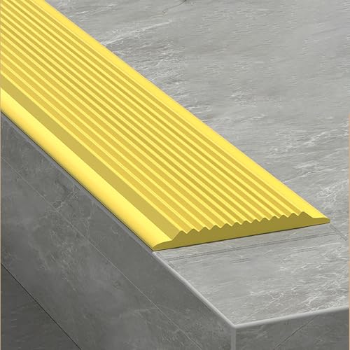 Rutschfester Winkelprofil, Flexible Gummi-Treppenkantenprofil, Selbstklebend Rutschfeste Treppenkante, Vinyl-Kantenstreifen Für Den Innen- Und Außenbereich(Giallo,4x200cm) von KAXLDHH