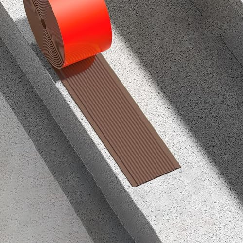 Treppenkantenschutz, Anti-Rutsch-Klebestreifen für Treppen, Vinyl-Treppenkanten, Anti-Rutsch-Treppenkanten Zum Abziehen Und Aufkleben, Treppeneckenverkleidung, PVC-Streifen, Treppenstufen (Color : Br von KArreaL