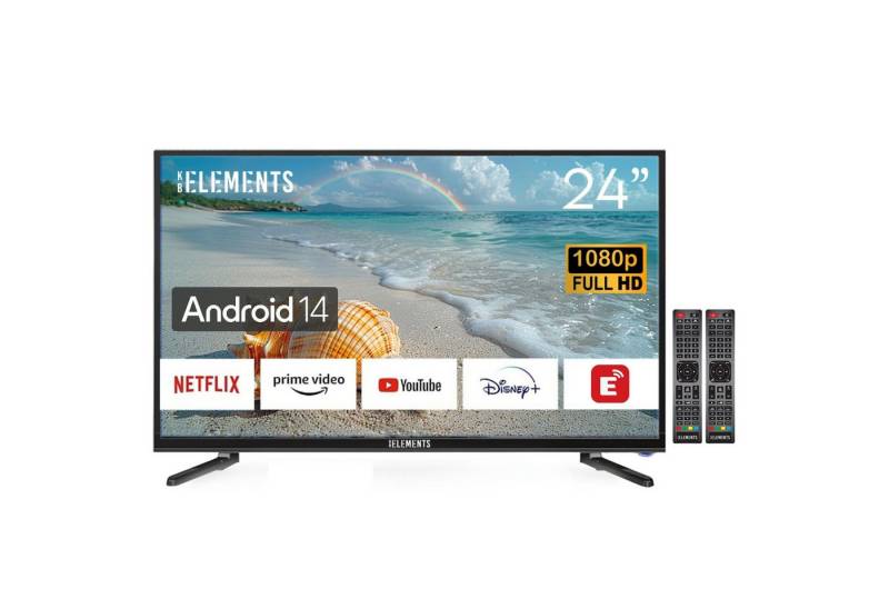 KB Elements ELT24DE14S LED-Fernseher (60 cm/24 Zoll, Full HD, Smart-TV, Android 14, 2 x Fernbedienungen) von KB Elements