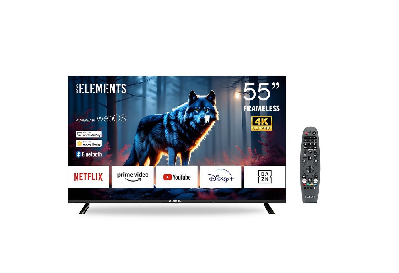 KB Elements ELT55WB5DE LED-Fernseher (139,00 cm/55 Zoll, 4K Ultra HD, Smart-TV, webOS, 4K, webOS, Frameless, Apple Airplay, Apple Home) von KB Elements