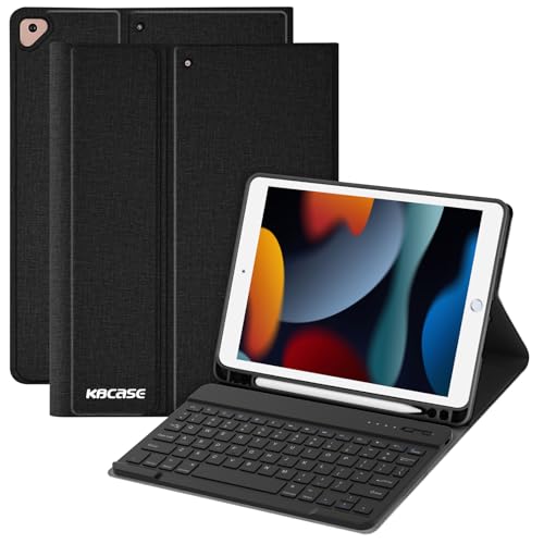 KBCASE Tastaturhülle für iPad 9./8./7. Generation 2021/2020/2019, iPad 10.2/Pro 10.5 Tastaturhülle mit Stifthalter, abnehmbare Bluetooth-Tastatur für iPad 9. / 8. / 7. Generation 25,9 cm (10,2 Zoll) von KBCASE