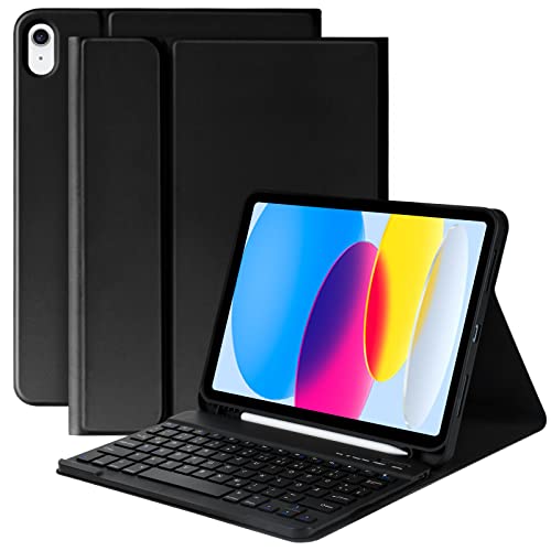 KBCASE iPad 10 Generation Hülle mit Tastatur Slim Tastatur Hülle für iPad 10. Gen 2022 10,9 Magnetisch Abnehmbare Bluetooth Tastatur mit Deutscher QWERTZ Layout für iPad A2696/A2757/A2777 von KBCASE