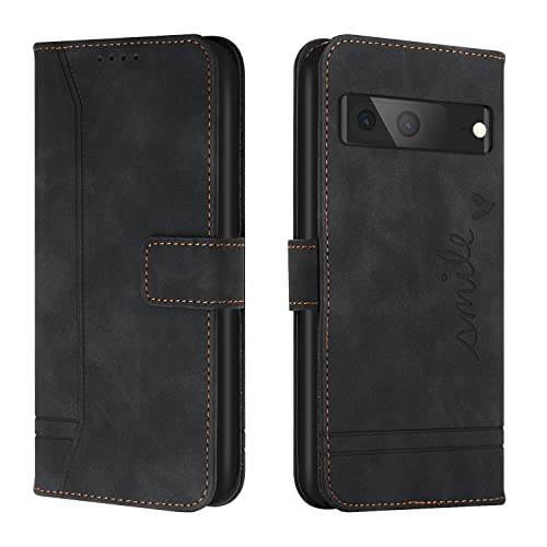 KBIKO-zxl Kompatibel für Google Pixel 6A Hülle Leicht Flexibel Leder PU Handyhülle Flip Case Wallet Lederhülle Klapphülle Klappbar Schutzhülle für Google Pixel 6A Tasche.Black HX von KBIKO-zxl