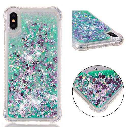 KBIKO-zxl Kompatibel mit Glitzer Hülle für iPhone XS Max Handyhülle Durchsichtig TPU Silikon Cover iPhone XS Max Erhöhte Kanten Flüssigkeit Treibsand Schutzhülle für iPhone XS Max.Green YBL KBIKO-zxl Kompatibel mit Glitzer Hülle für iPhone XS Max Handyhülle Durchsichtig TPU Silikon Cover iPhone XS Max Erhöhte Kanten Flüssigkeit Treibsand Schutzhülle für iPhone XS Max.Green YBL von KBIKO-zxl