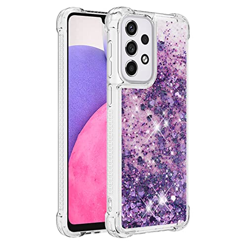 KBIKO-zxl Kompatibel mit Hülle Samsung Galaxy A33 5G Glitzer Handyhülle, Glitter Flüssig Treibsand Case Weich Silikon TPU Bumper Schutzhülle Mädchen Frauen Hülle für Galaxy A33 5G.Purple YBL von KBIKO-zxl